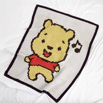 Dancing Winnie Bear C2C Crochet Blanket Pattern