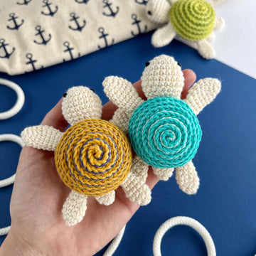 12 in 1 Ocean crochet pattern bundle Amigurumi keychain and Bag charm PDF Turtle Jellyfish Starfish Seashell Seahorse Fish Sea life crochet