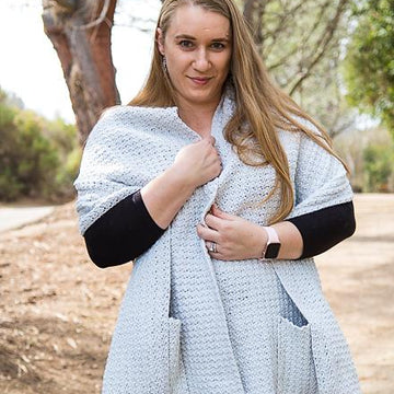 Pocket Shawl with a Detachable Hoodie