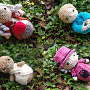 Iconic People Full Set Marilyn Monroe Charlie Chaplin Audrey Hepburn van Gogh Amelia Earhart da Vinci Frida Kahlo Mozart Marie Curie Darwin Queen Elizabeth II Newton Cleopatra Einstein Merkel Gandhi Amigurumi crochet