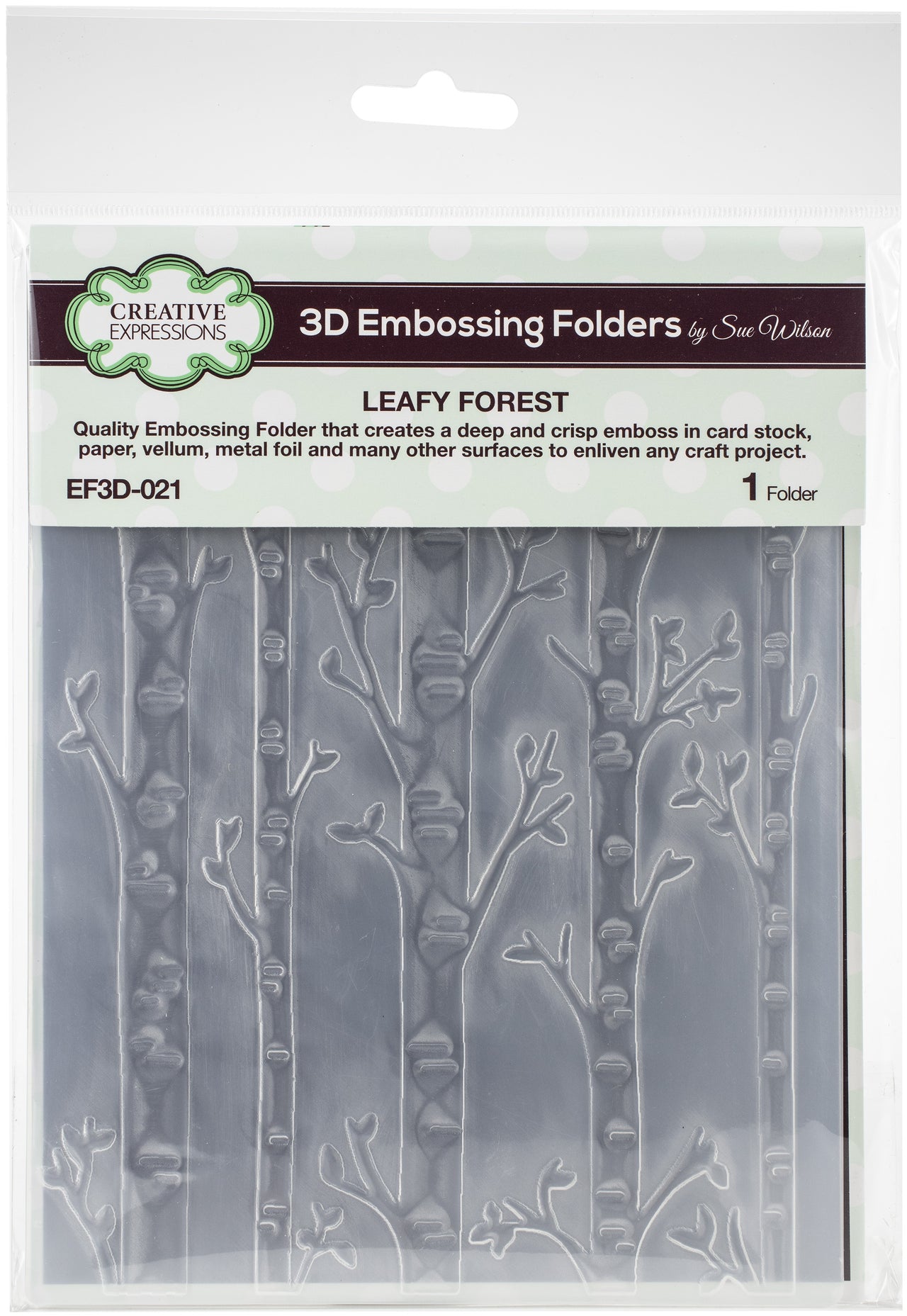 Creative Expressions 3D Embossing Folder 5.75"X7.5" - Leafy Forest