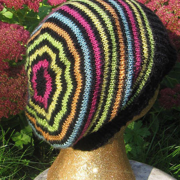 Silk Stripey Peak Slouch Hat
