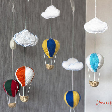 Air Balloons Baby Mobile with clouds