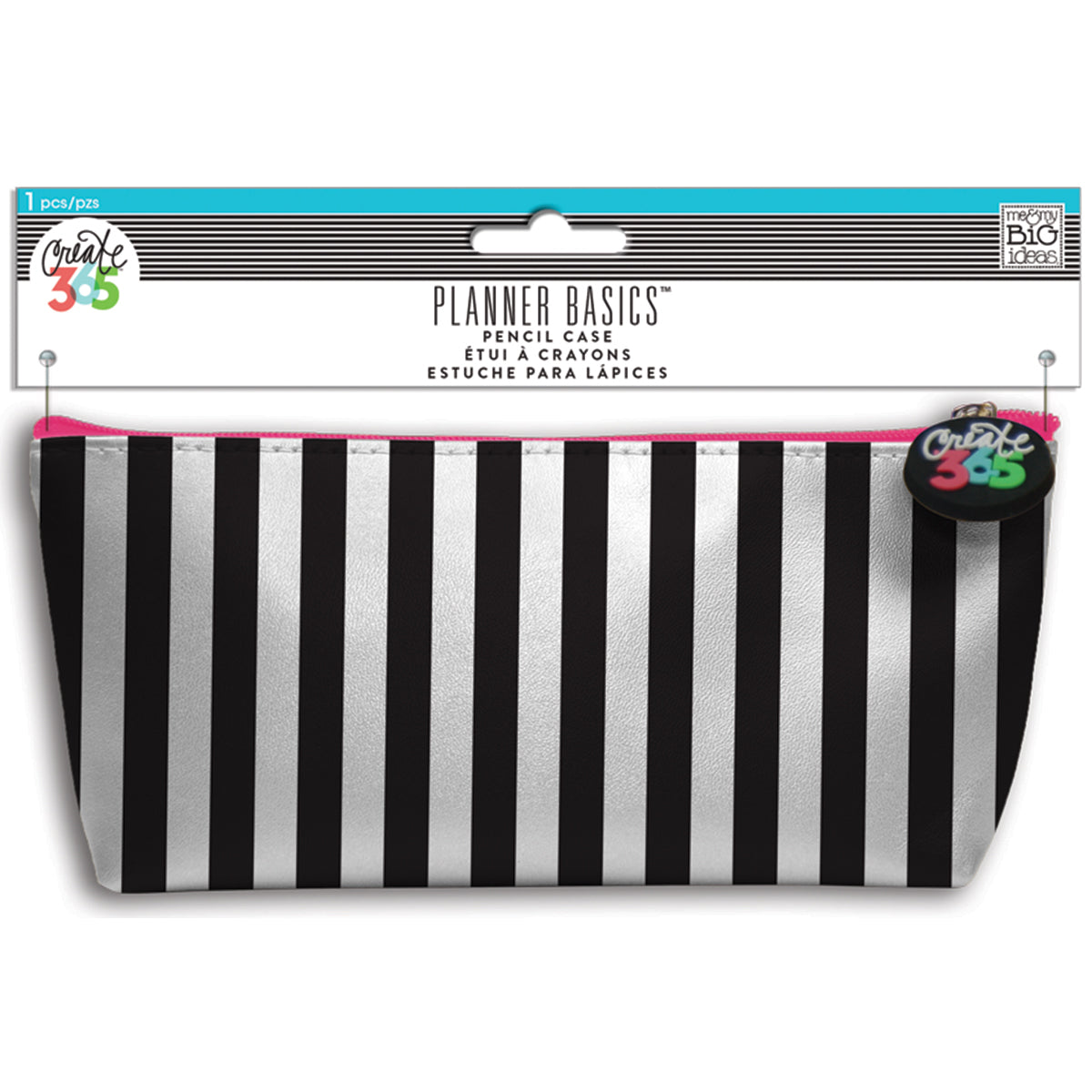Happy Planner Pencil Pouch 3.5"X8.25" - Black & White