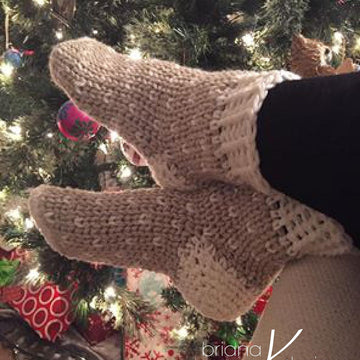 Winter Crochet Slipper Socks