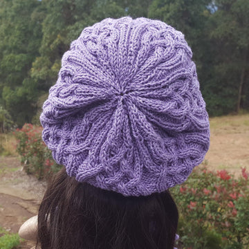 Sapphire - cabled beanie and neck scarf