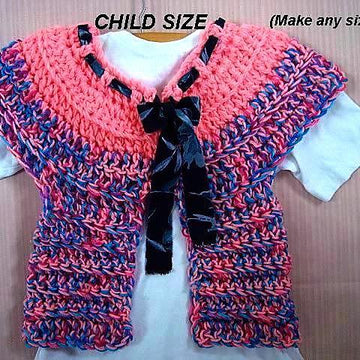 719 CHUNKY QUICK AND EASY BOLERO, age 5 to 4XL adult
