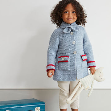 Aimee Jacket - Jacket and Coat Knitting Pattern For Girls in MillaMia Naturally Soft Aran by MillaMia