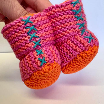 Stripey Baby Booties