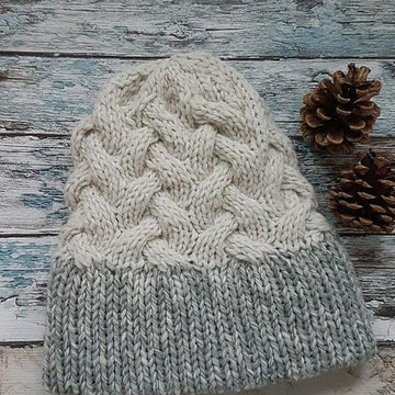 Double brim cable hat