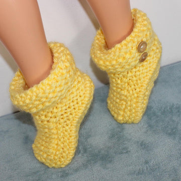 Ladies Super Chunky 2 Button Cuff Slipper Boots
