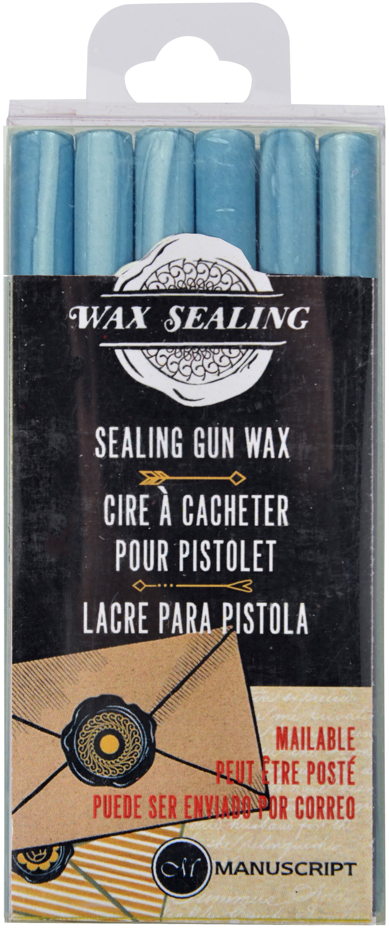 Manuscript Pen Manuscript Sealing Gun Wax Sticks 6/Pkg - Blue