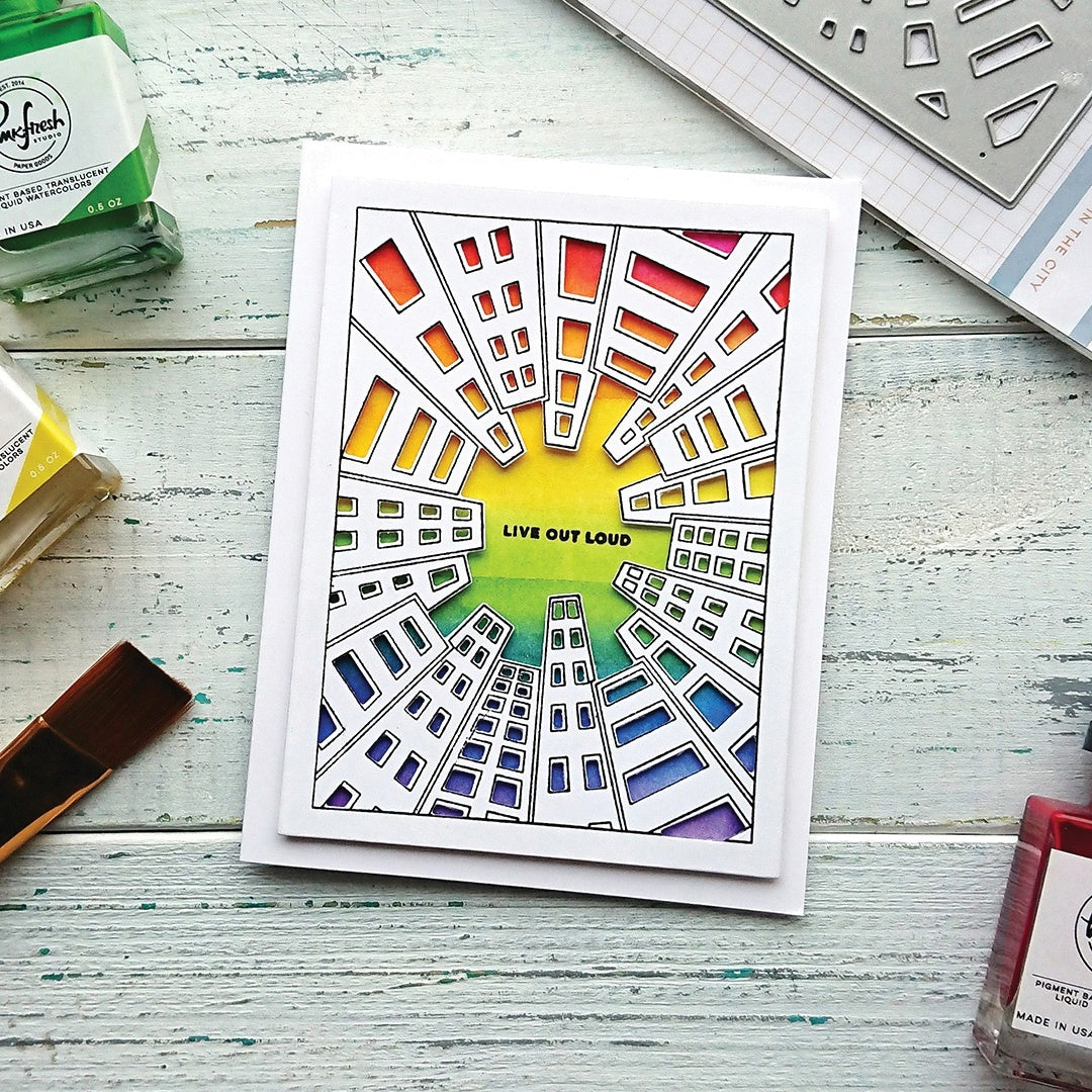 Pinkfresh Studio Clear Stamp Set 4"X6" - Lost In The City