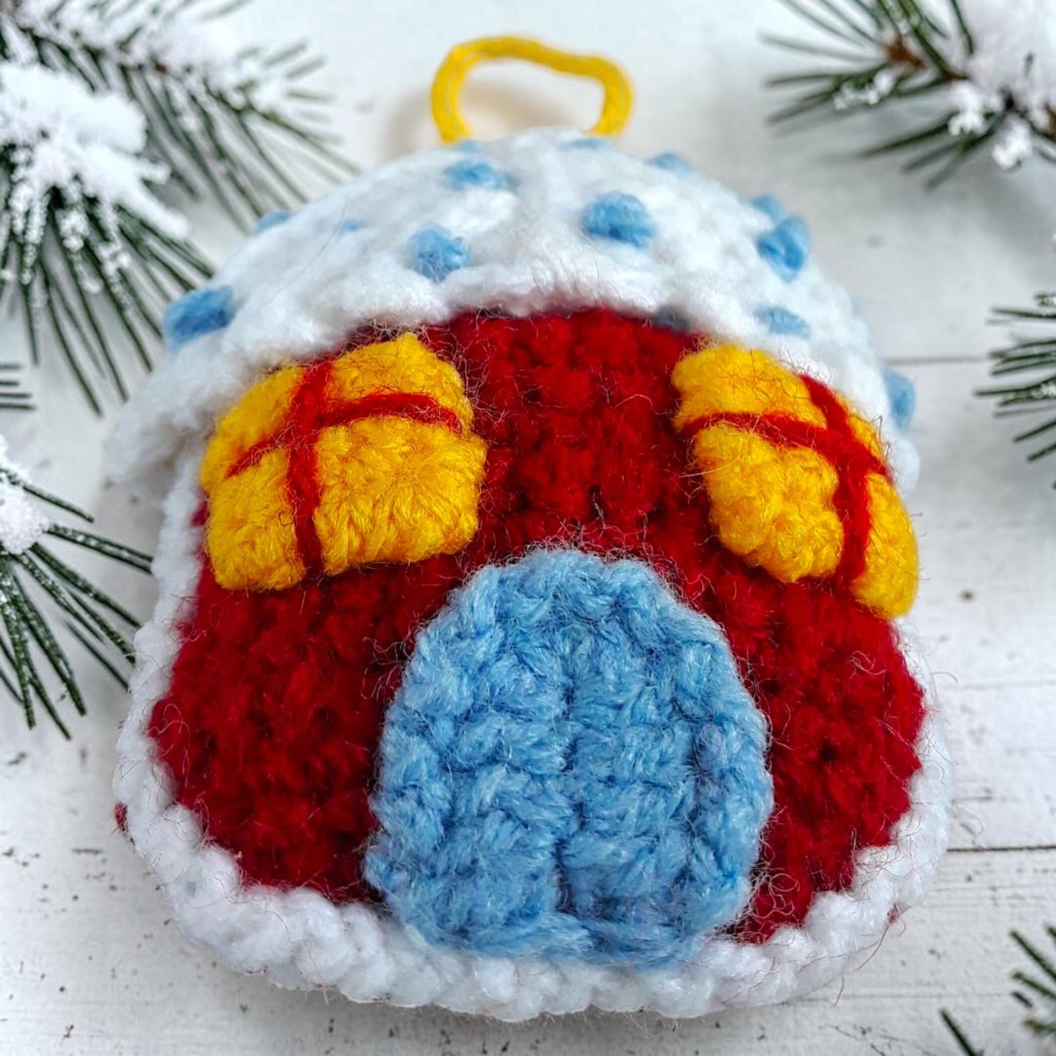 Christmas Gingerbread House Ornament Crochet Pattern, Yule Tree Decor, Holiday Ornament PDF