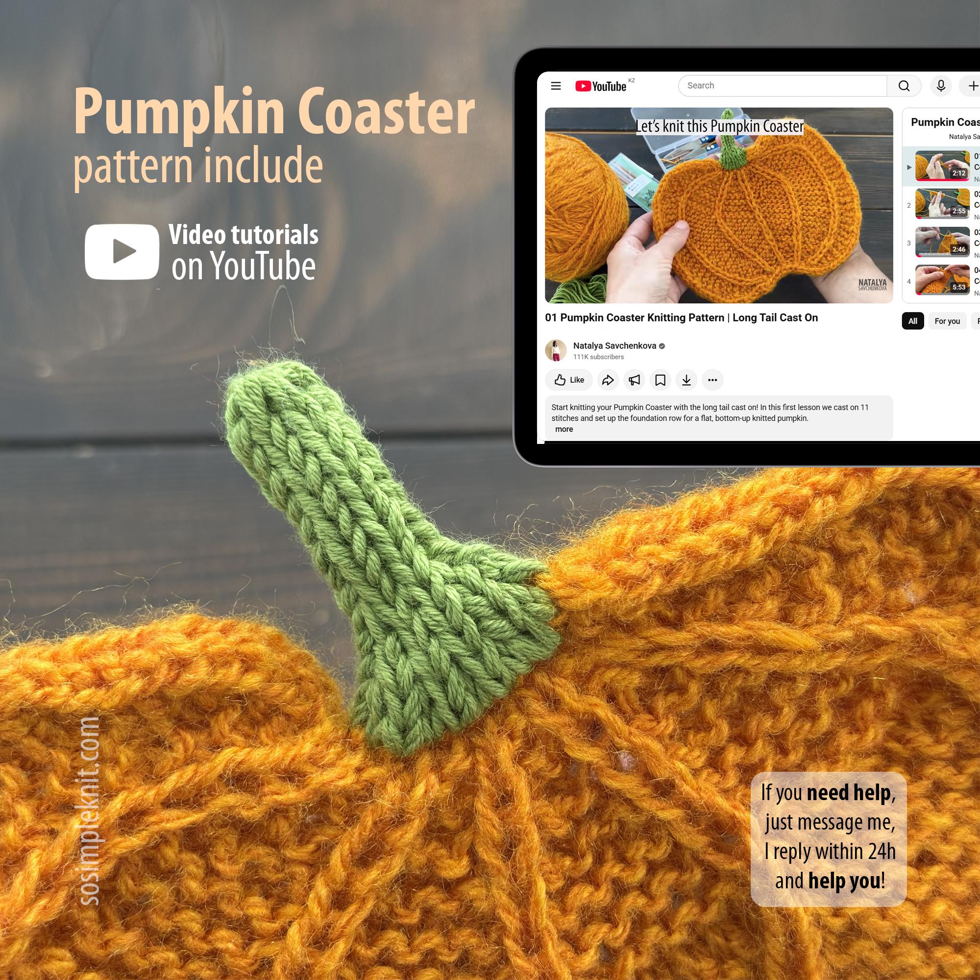 Knitted Pumpkin Coaster