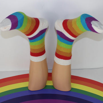 Mens Simple Rainbow Socks Circular
