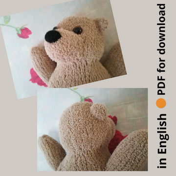 Knitting pattern Cute bear for newborn in vintage style, DIY soft toy
