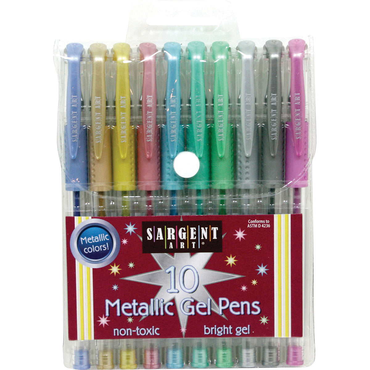 Sargent Art Metallic Gel Pen Set 10/Pkg - Assorted