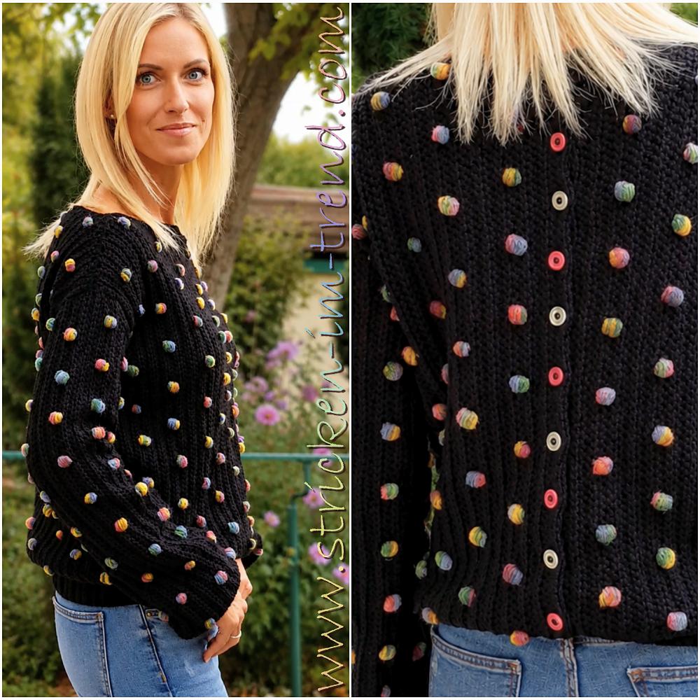 Crochet Pattern Sweater ConFetti #1 | Sideways Bobble Sweater + Video Guide PDF