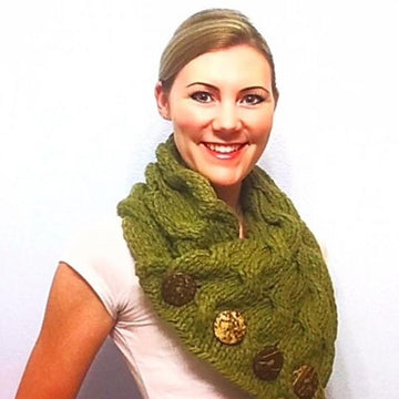 Waves of Cables Chunky Button Cowl