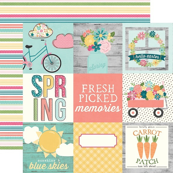 Simple Stories Hip Hop Hooray Double-Sided Cardstock 12"X12" 25/Pkg - 4"X4" Elements