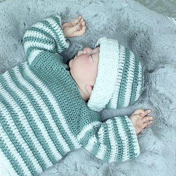 Crochet pattern baby jumer/sweater, trousers and hat #371