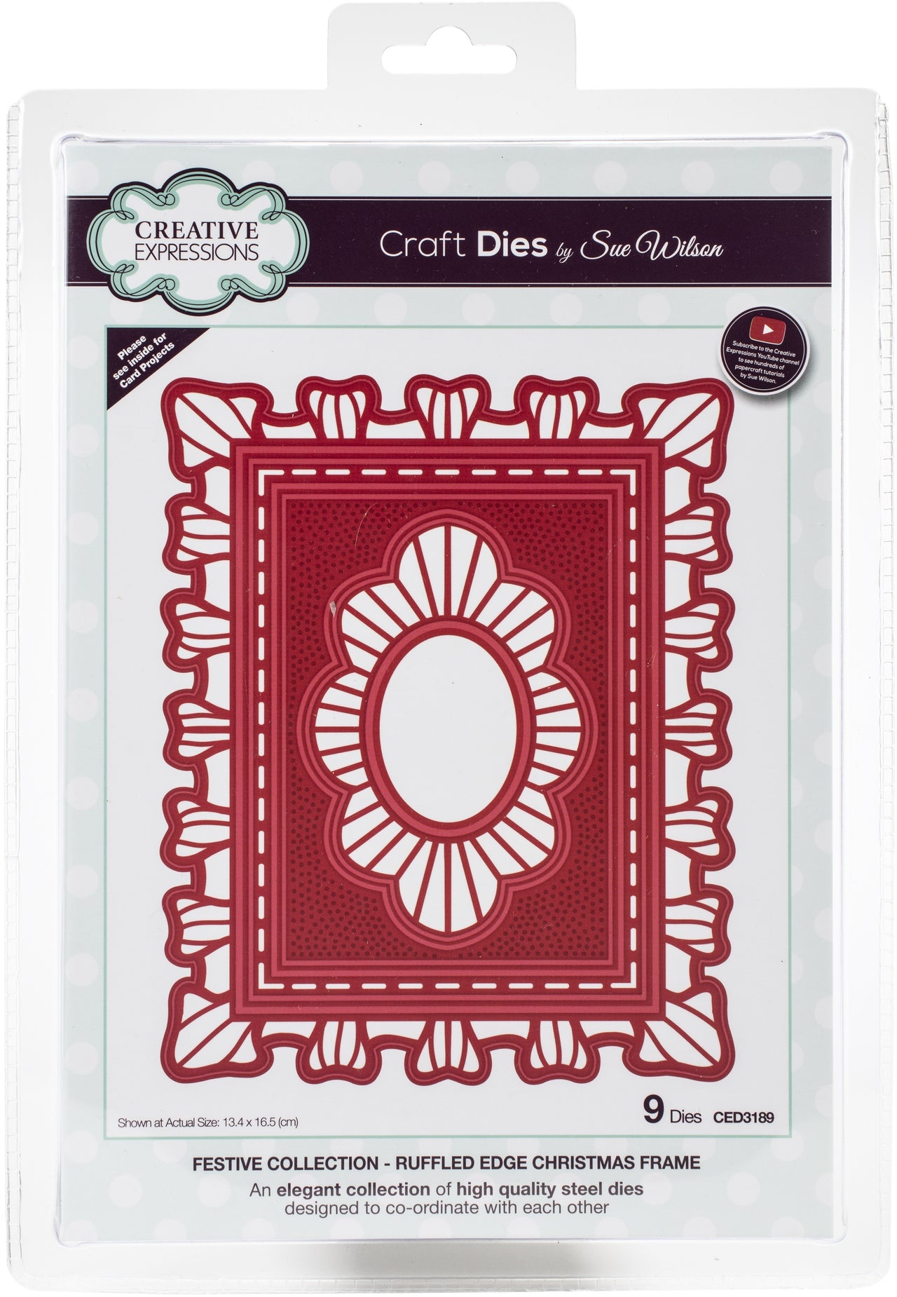Creative Expressions Festive Craft Dies By Sue Wilson - Ruffled Edge Christmas Frame