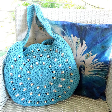 Crochet Beaded Round Bag