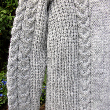 Sweater with Slanting Cables