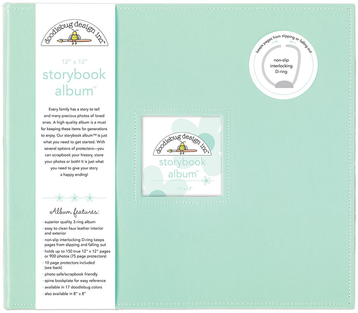 Doodlebug Storybook D-Ring Album 12"X12" - Mint