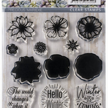 Find It Trading Precious Marieke Clear Stamps - Hello Winter, Winter Flowers