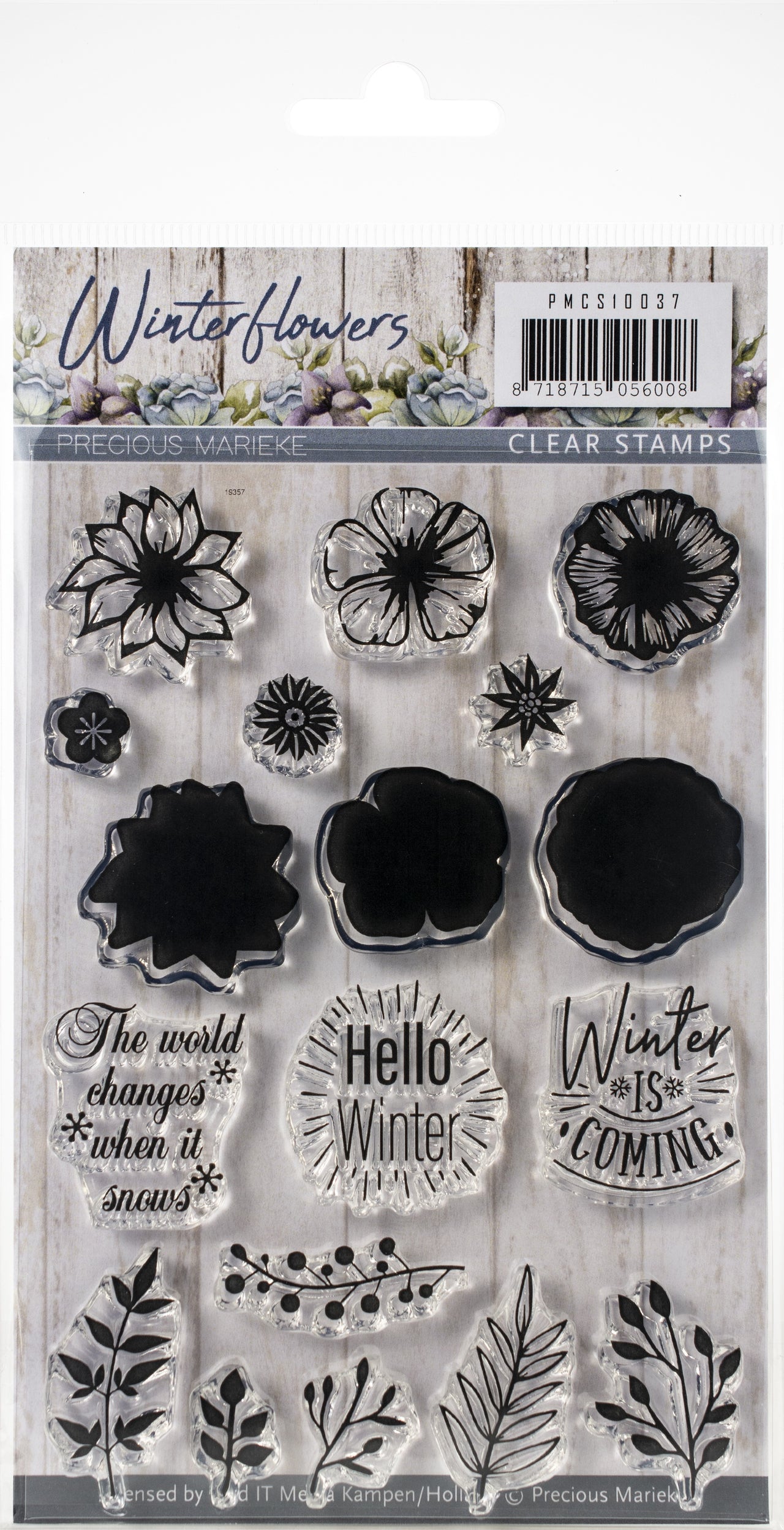 Find It Trading Precious Marieke Clear Stamps - Hello Winter, Winter Flowers