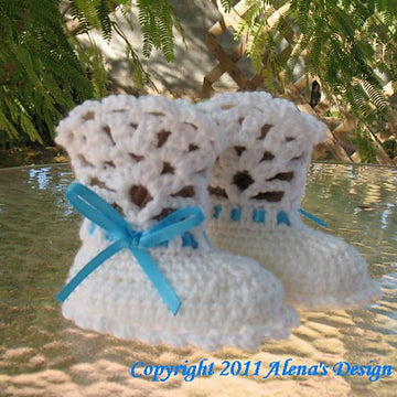 White Lace Top Baby Booties