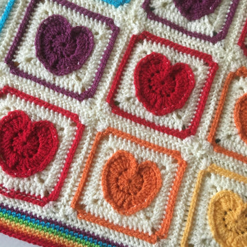 Rainbow of Hearts Blanket