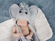 Josefina and Jeffery Elephant Baby Hat and Diaper Cover