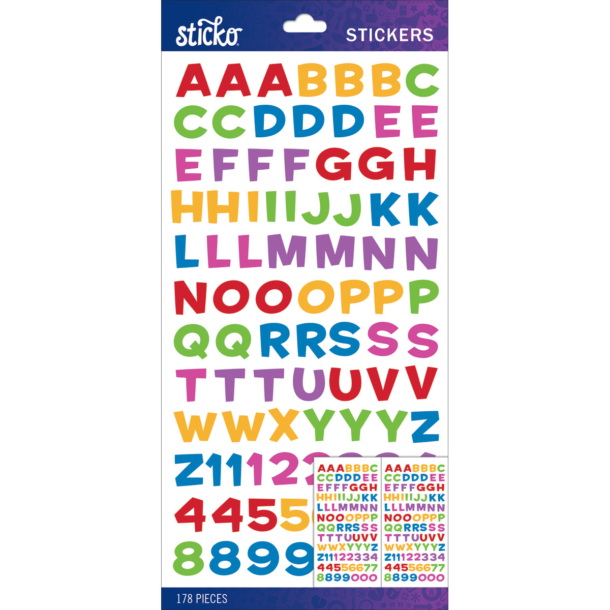 Sticko Alphabet Stickers - Multi Metallic Funhouse Small