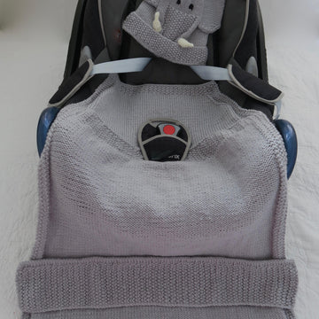 Ellie-Phant Baby Car Seat Blanket & Hat