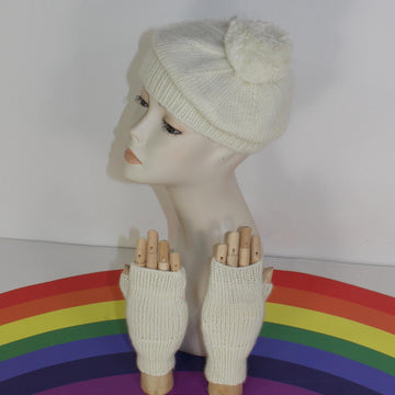 Adult Teen Aran Tam O' Shanter & Gloves