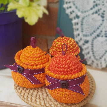 Pumpkin Lidded Pots