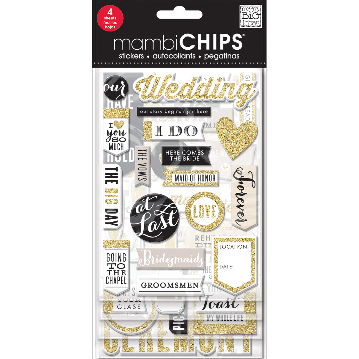 Chipboard Value Pack - Our Wedding, 61/Pkg