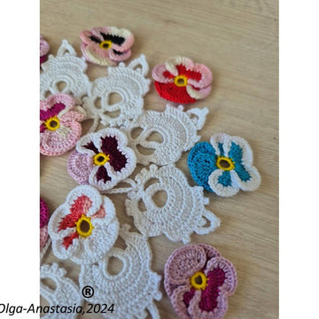 Floral table napkin Irish crochet lace 3