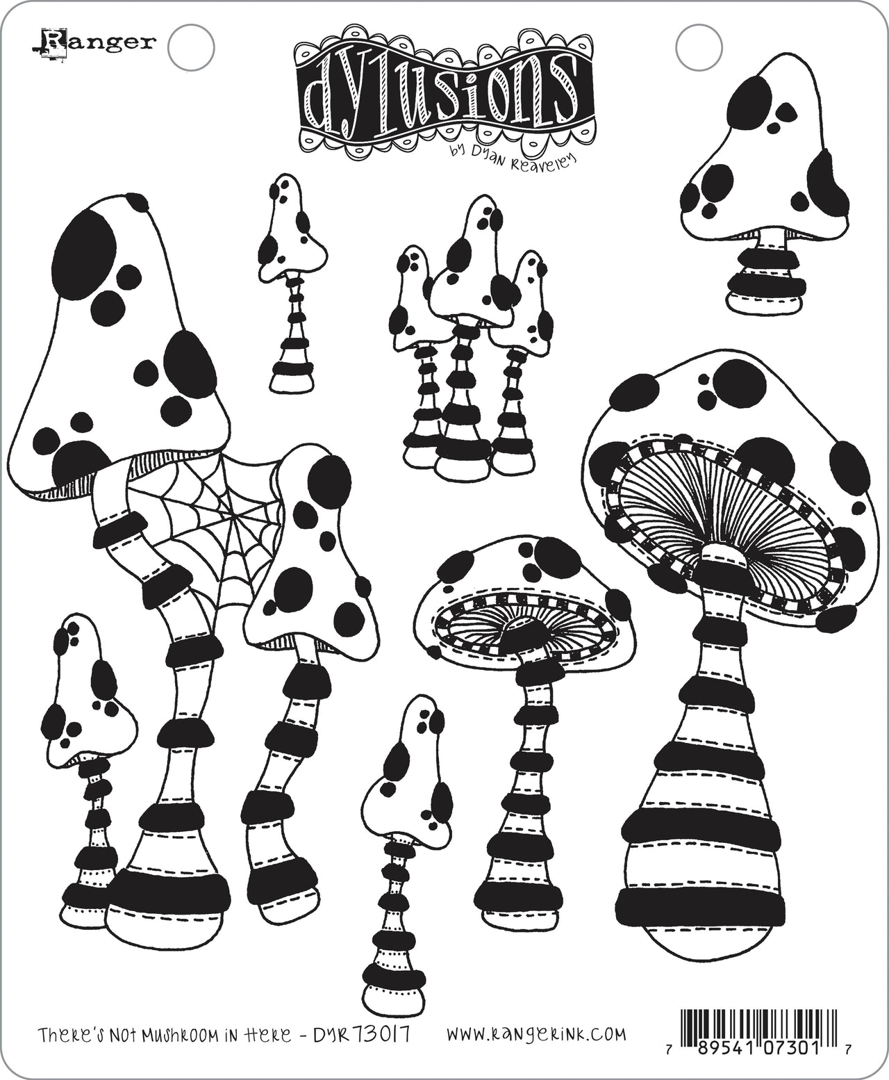 Ranger Dyan Reaveley's Dylusions Cling Stamp Collections 8.5"X7" - There's No Mushroom In Here!