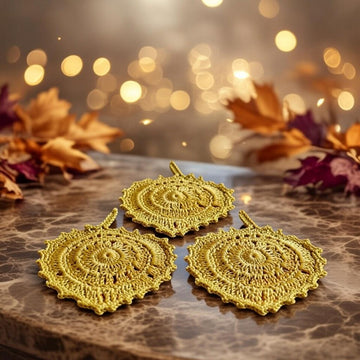 Boho Crochet Leaf Coaster Pattern – PDF & Video Tutorial, Leaf Placemat, Crochet Table Decor