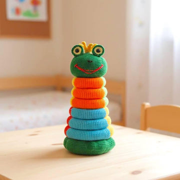 Stacking rings multi-color frog