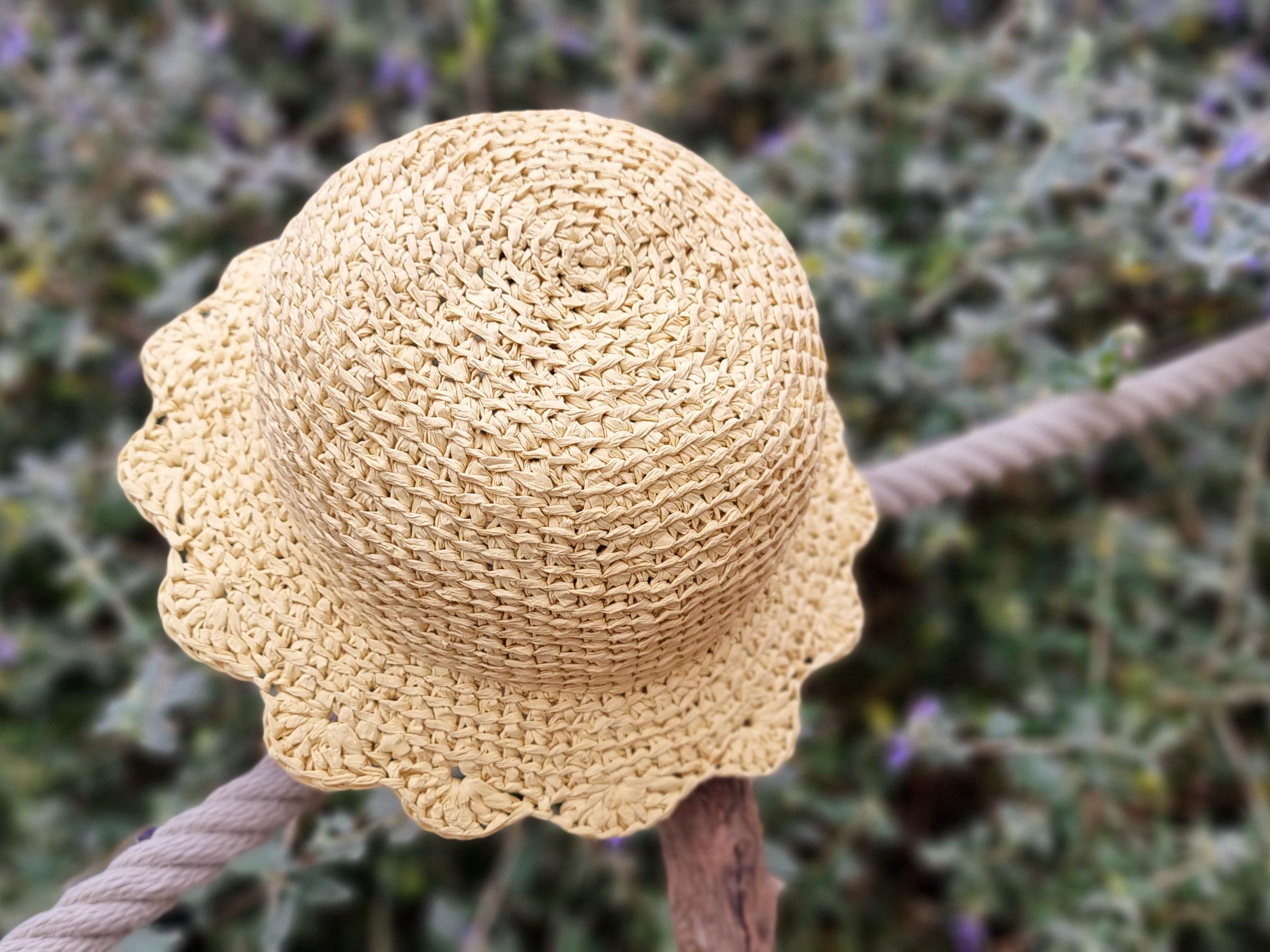 Raffia summer panama hat for adults and kids crochet pattern H1