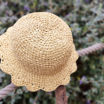 Raffia summer panama hat for adults and kids crochet pattern H1
