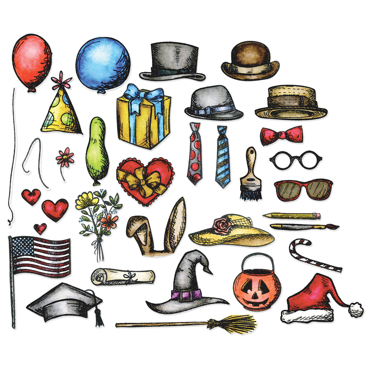 Sizzix Framelits Dies By Tim Holtz 33/Pkg - Crazy Things