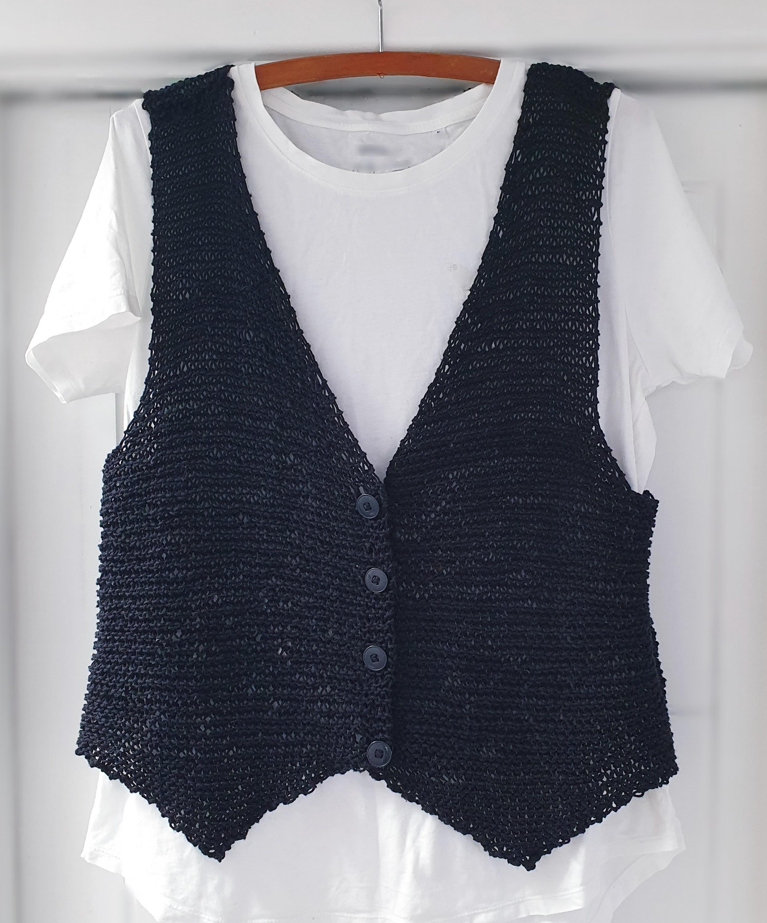 Beginner Friendly Garter Stitch Knitted Waistcoat
