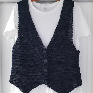 Beginner Friendly Garter Stitch Knitted Waistcoat