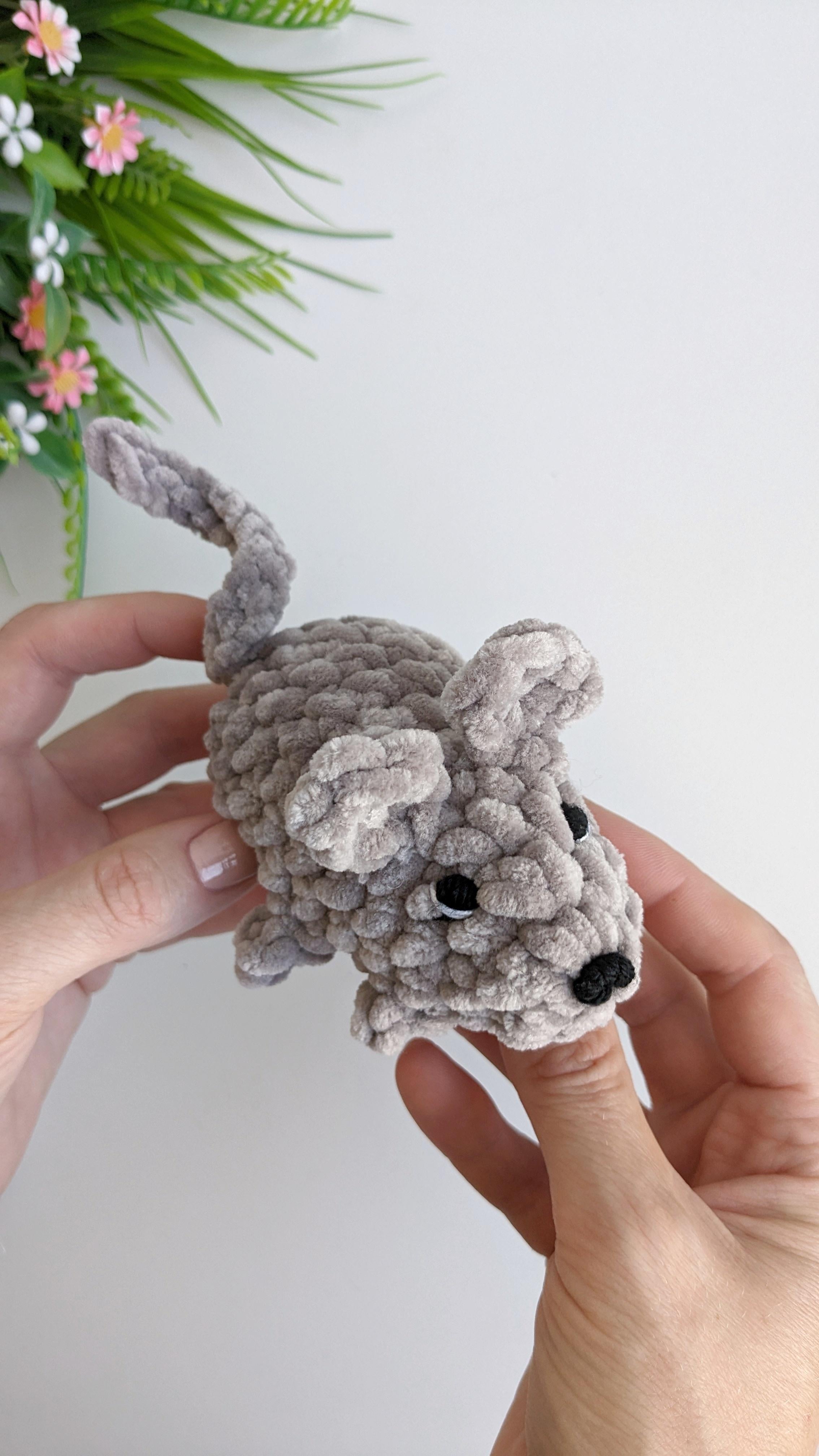 Crochet mouse pattern, easy crochet amigurumi pattern, crochet animals plush pattern